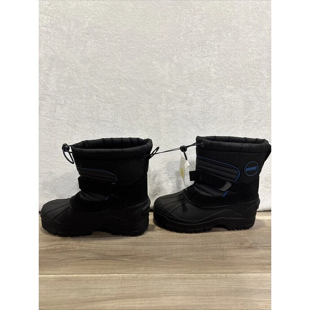 Khombu Men's Size 5M Black/Blue Peter Winter Snow Boots Waterproof NWT